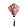 12" Color Matching Grid Chinese Cloth Lantern Traditional Festival Lampshade Decorative Hanging Paper Lantern - Default