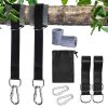 Tree Swing Hanging Straps Strong Hammock Chair Belts Kit - Black