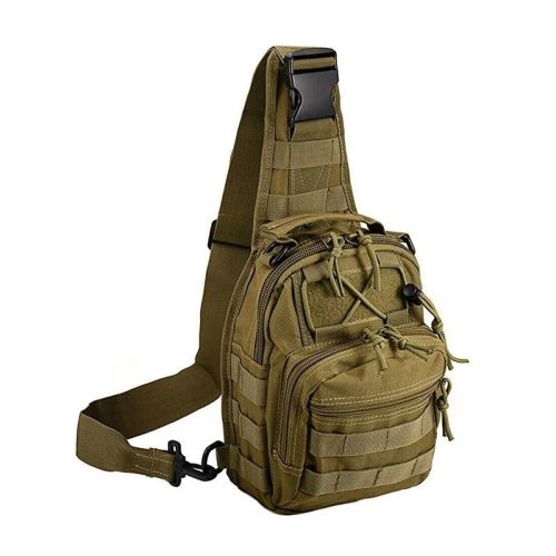 Outdoor Sling Bag Crossbody Pack Chest Shoulder Backpack - Khaki - Mountaineering Bag Outdoor Sling Bag Crossbody Pack Chest Shoulder Backpack - Khaki - Mountaineering Bag
