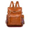 New Women Backpacks High Quality Leather Backpack Fashion School Bags Ladies Bagpack Designer Large Capacity Travel Backpacks - Brown