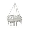 2 Person Hanging Hammock Chair with Cushion Macrame Swing - Gray