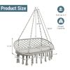 2 Person Hanging Hammock Chair with Cushion Macrame Swing - Gray