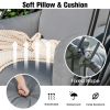 Hanging Folding Egg Chair with Stand Soft Cushion Pillow Swing Hammock - Gray
