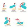 Camping Inflatable Sofa; Lazy Bag 3 Season Ultralight Down Sleeping Bag; Air Bed; Inflatable Sofa Lounger - Purple