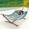 2-Person Hammock Stand with Carrying Bag for Yard - Black