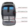 CLUB ROCHELIER STRUCTURED BACKPACK WITH USB - Black