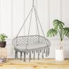 2 Person Hanging Hammock Chair with Cushion Macrame Swing - Gray