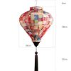 12" Color Matching Grid Chinese Cloth Lantern Traditional Festival Lampshade Decorative Hanging Paper Lantern - Default