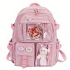 Women's Travel Backpack Women's Multi-Pocket Waterproof College School Bag Transparent Bag Large Capacity Laptop Backpack Reinforcement - Black
