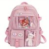 Women's Travel Backpack Women's Multi-Pocket Waterproof College School Bag Transparent Bag Large Capacity Laptop Backpack Reinforcement - Black