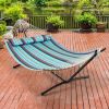 2-Person Hammock Stand with Carrying Bag for Yard - Black